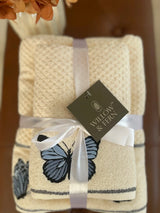 Premium cotton embroidered butterfly towel set from Willow & Fern, a Christmas gift idea