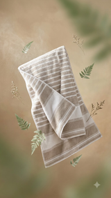 Willow & Fern striped towel with ferns