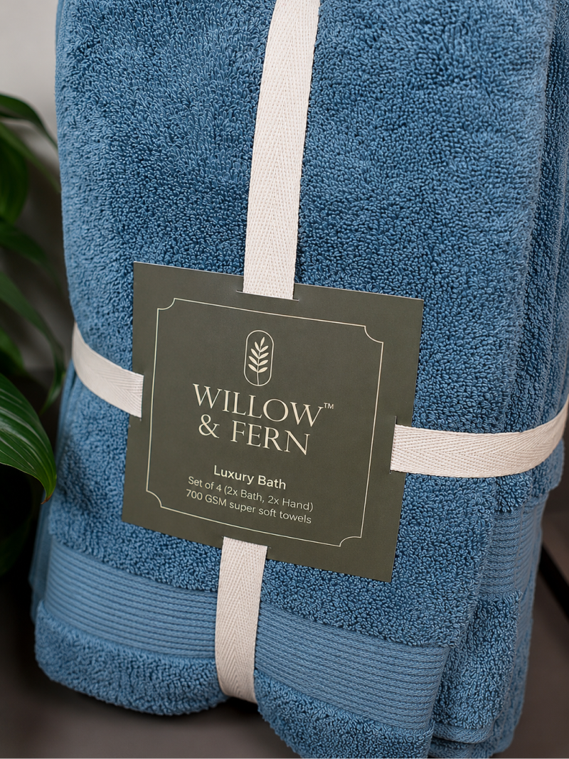 Blue Premium 700 GSM Cotton Towel Set - Image 3