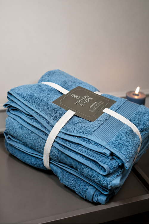 Blue Premium 700 GSM Cotton Towel Set