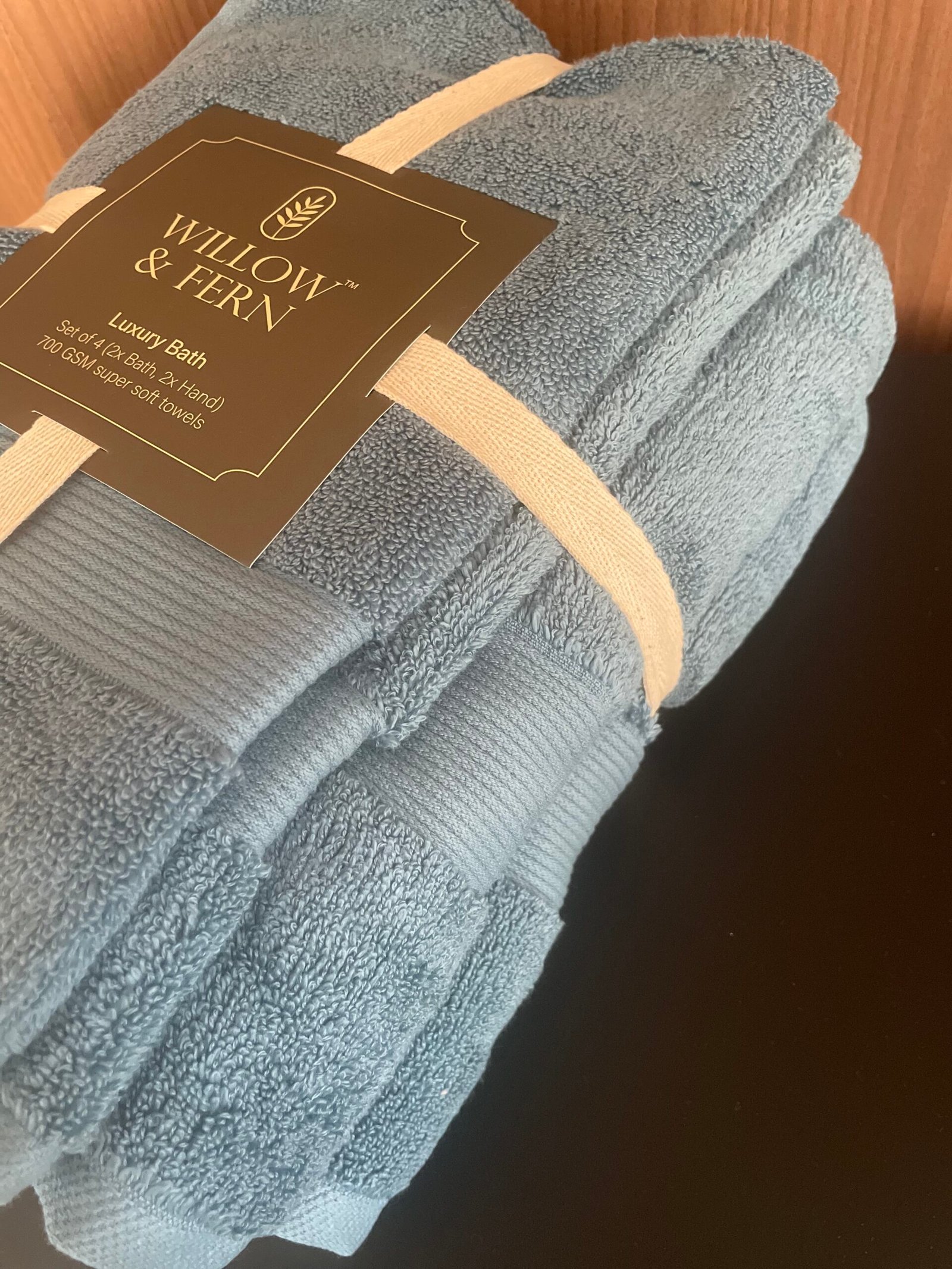 Premium 700 GSM Cotton Blue Towel Set