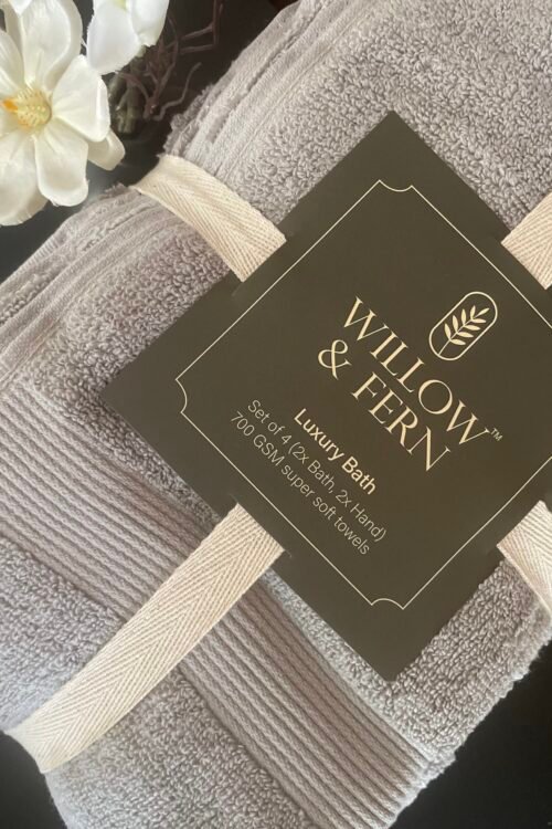 Premium 700 GSM Cotton Silver Grey Towel Set