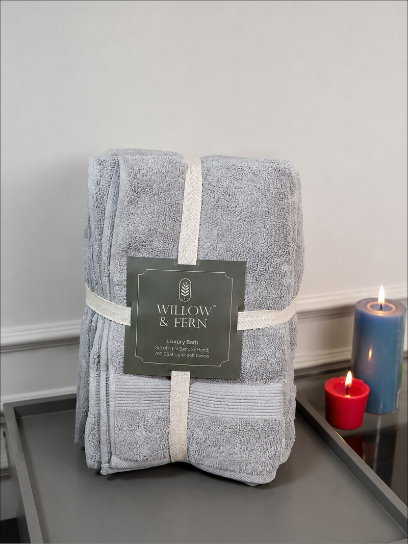 Silver Grey Premium 700 GSM Cotton Towel Set - Image 3