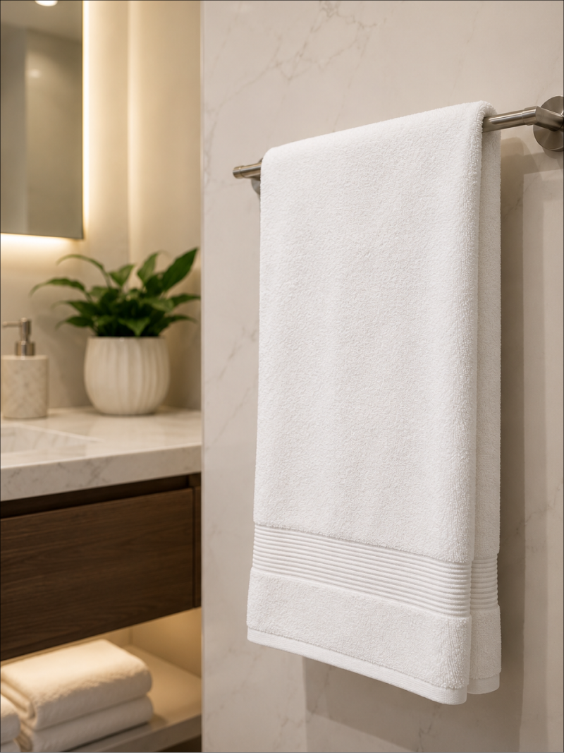 White Premium 700 GSM Cotton Towel Set - Image 4