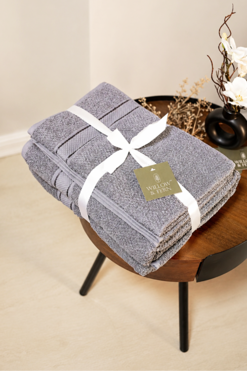Dark Grey Premium 550 GSM Cotton Towel Set
