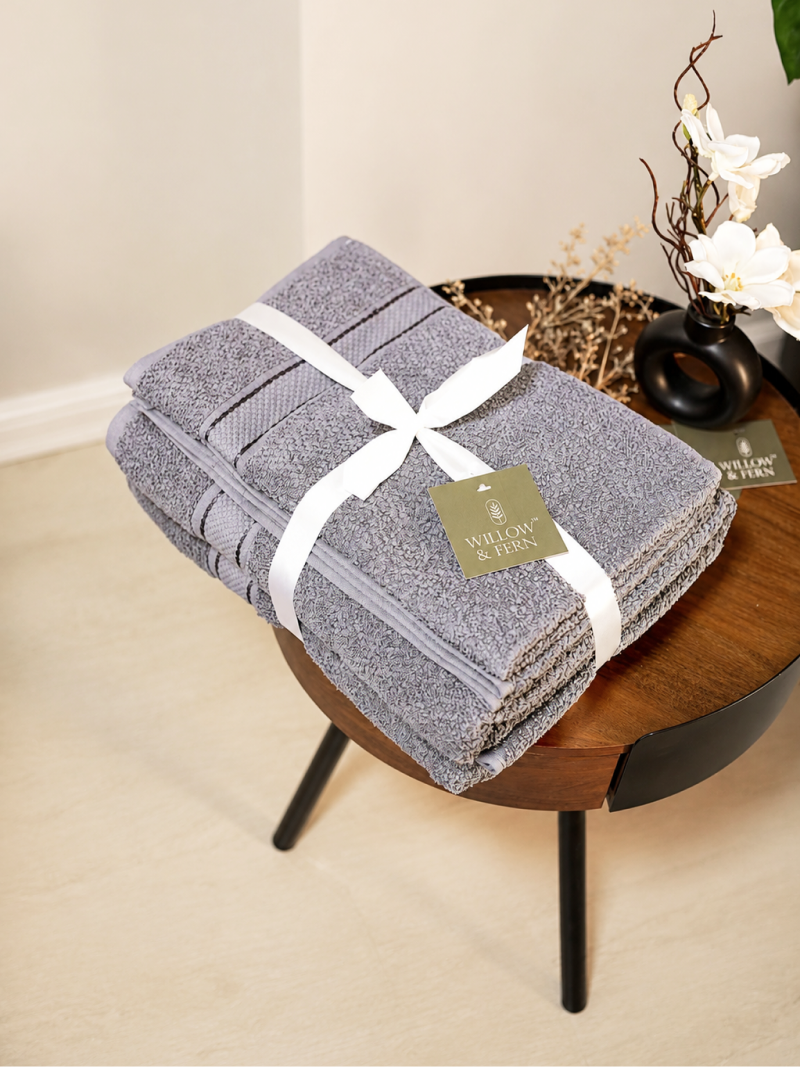 Dark Grey Premium 550 GSM Cotton Towel Set