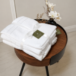 White Premium Textured  550 GSM Cotton Towel Set