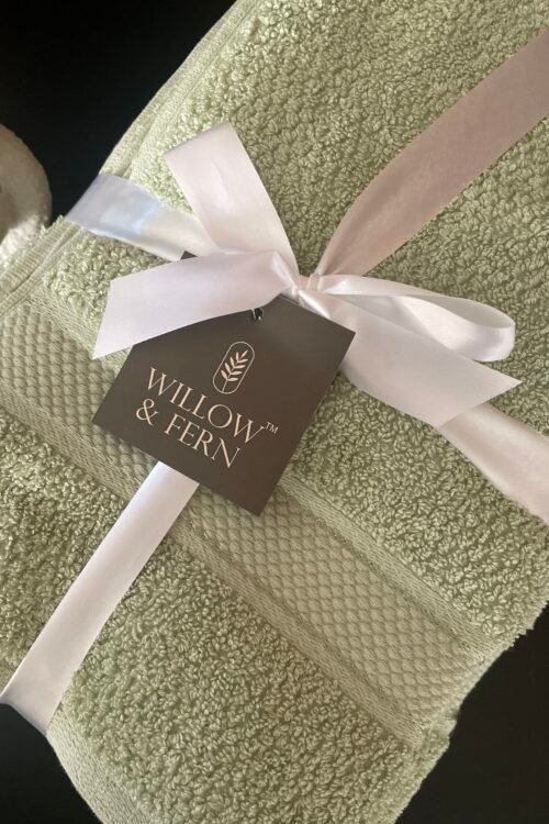 Premium 550 GSM Cotton Sage Green Towel Set.