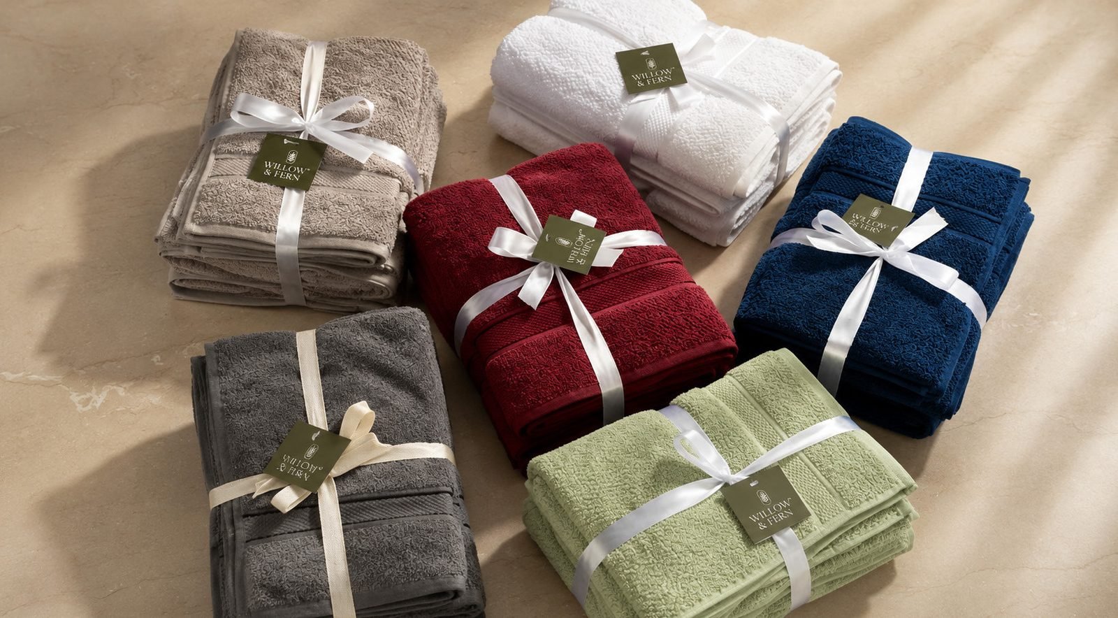 550 GSM solid textured towel set